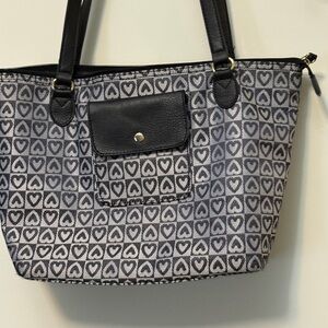 Kim Rogers Black and Gray Heart Tote